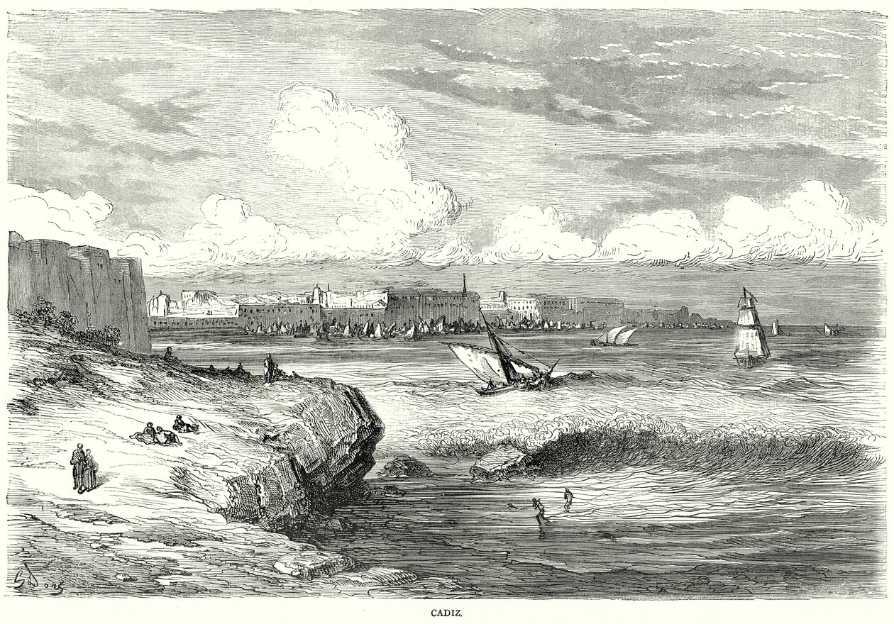 Cadiz (gravering) af English School