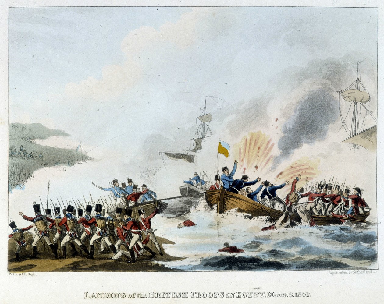 Kampagne (Ekspedition) af Egypten (1798-1801): Afbarkning af den engelske hær i Egypten, 8. marts af English School