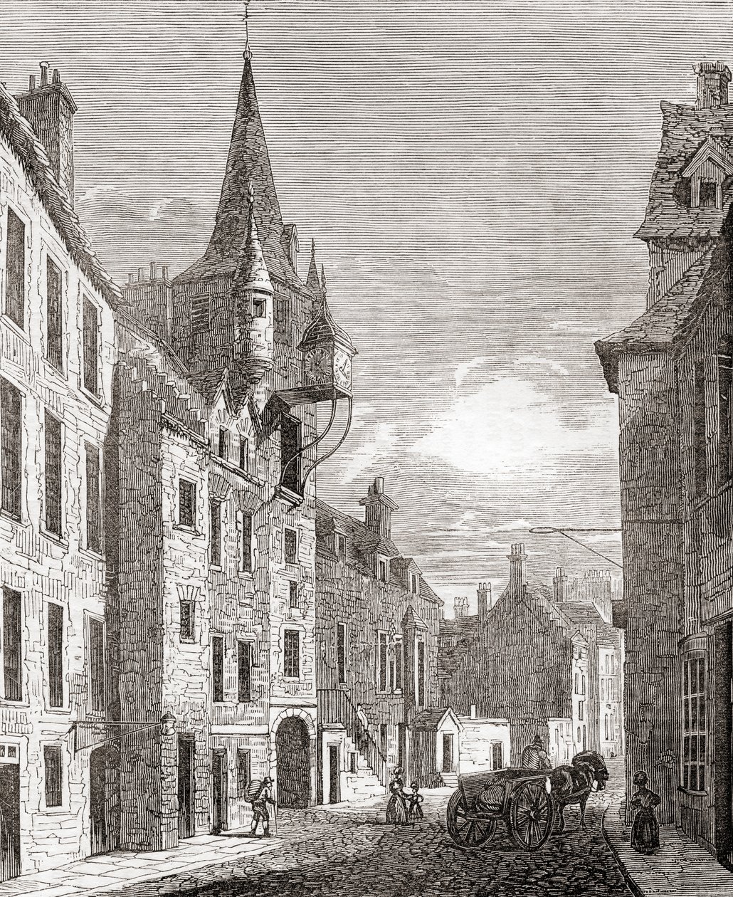 Canongate Jail, Edinburgh, Skotland, fra Old England: A Pictorial Museum, pub. 1847 af English School