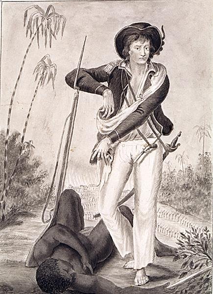 Kaptajn John Gabriel Stedman (1744-97), ca. 1800 (blyant og vask på papir) (s/h foto) af English School