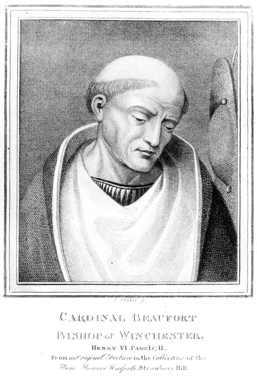 Kardinal Henry Beaufort, biskop af Winchester, graveret af J. Parker, 1791 af English School
