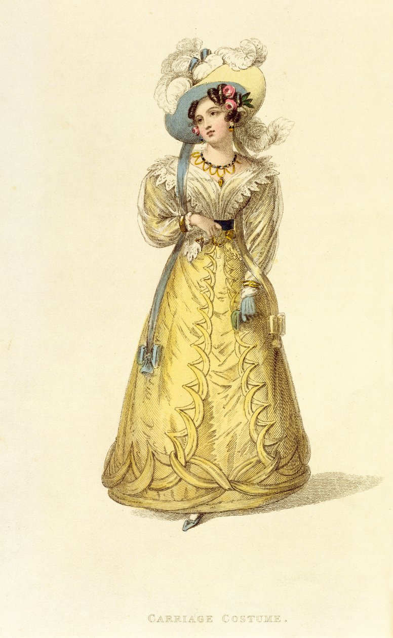 Vognkostume, modeplade fra Ackermanns Kunstlager, ca. 1827 af English School