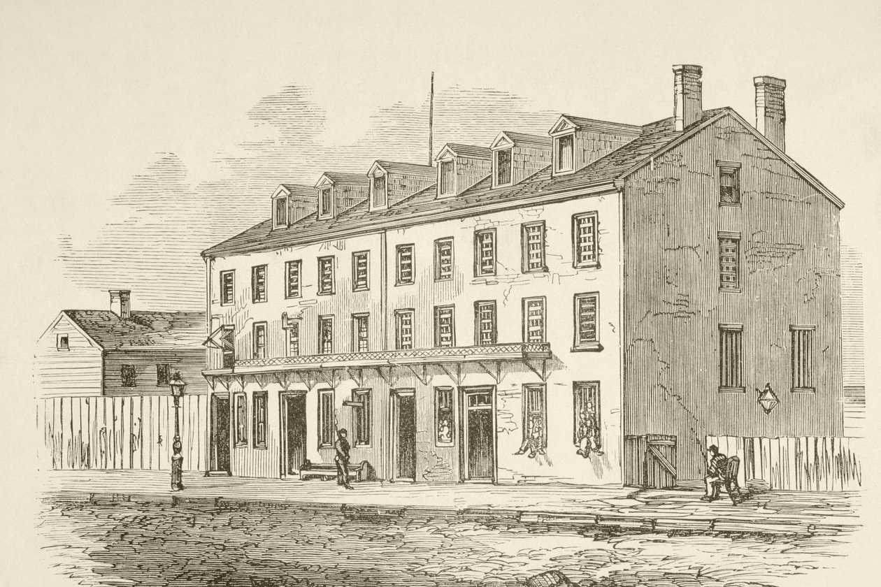 Castle Thunder, Richmond, Virginia (litho) af English School