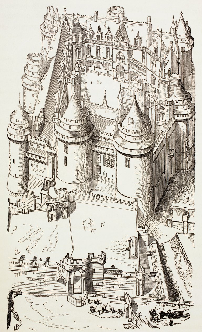 Castle of Pierrefonds, Frankrig, ca. 1880 af English School