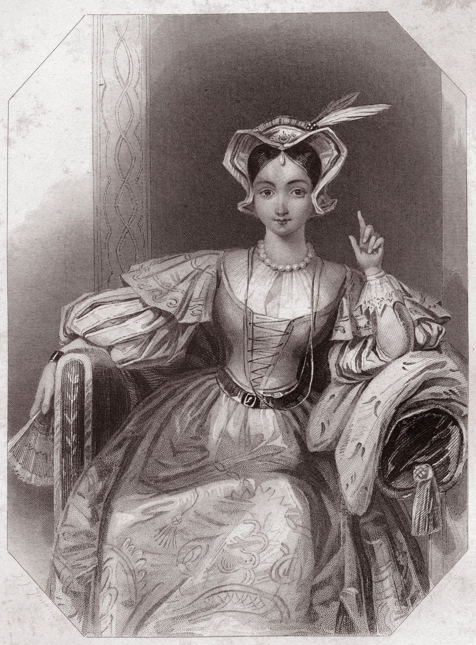 Catherine af Frankrig (Catherine, datter af Charles VI og Isabeau) (Henri V) (The Chronicle History of Henry the Fifth) i - "" Galerie des femmes de Shakespeare, samling af 45 seriøse portrætter af de tidlige London-kunstnere, beriget med kritiker af English School