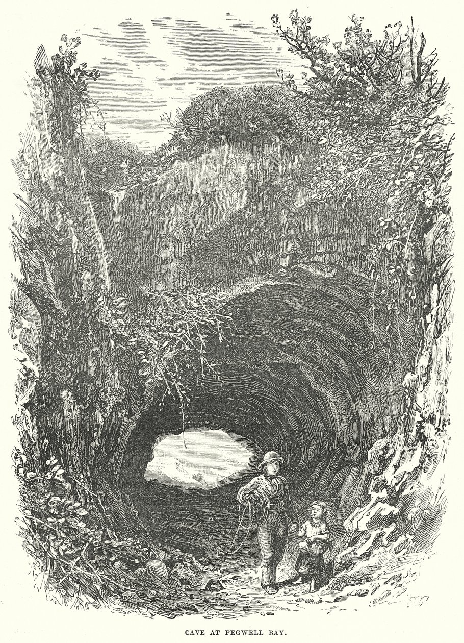 Hule ved Pegwell Bay (gravering) af English School