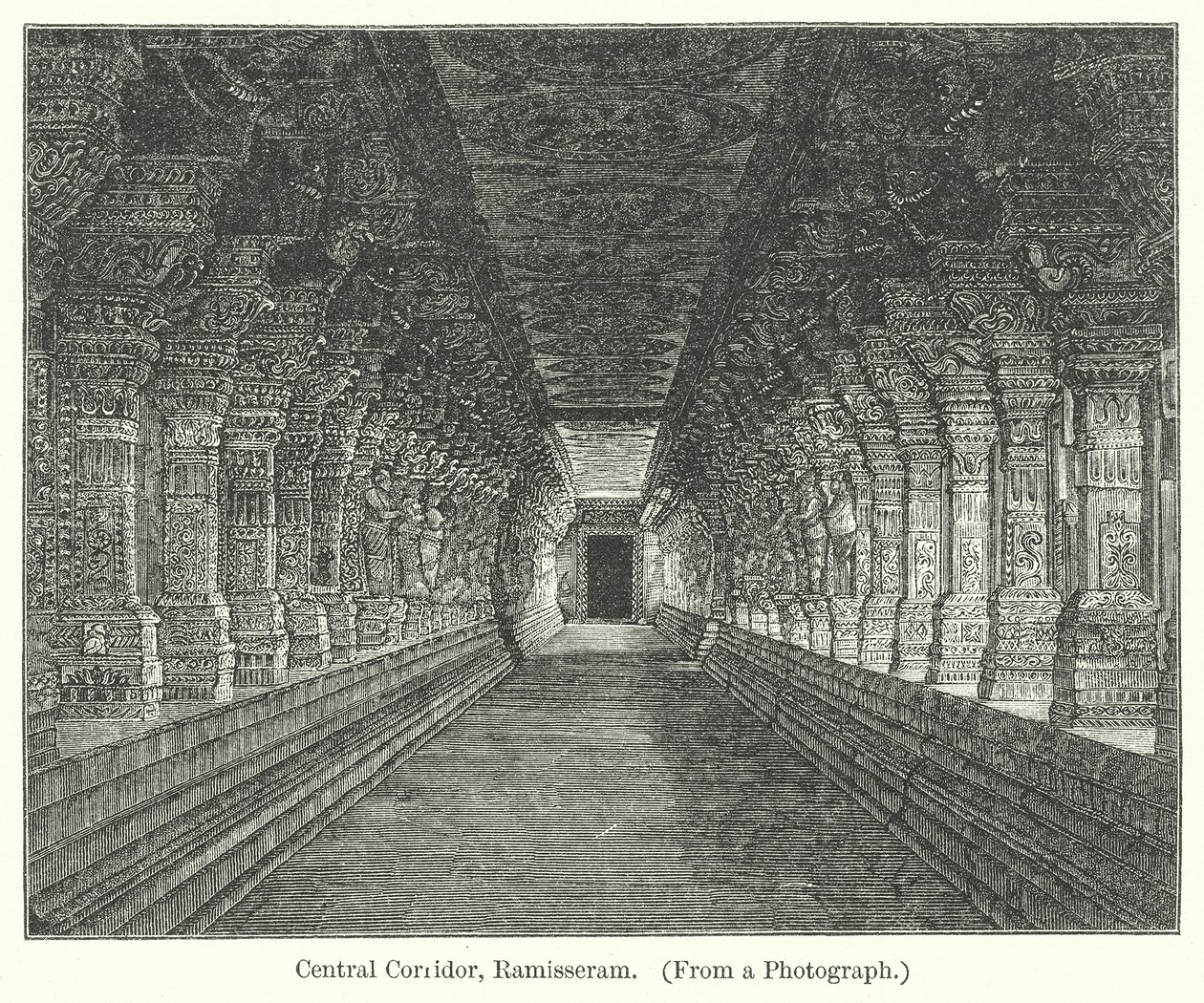 Den centrale korridor, Ramisseram (gravering) af English School