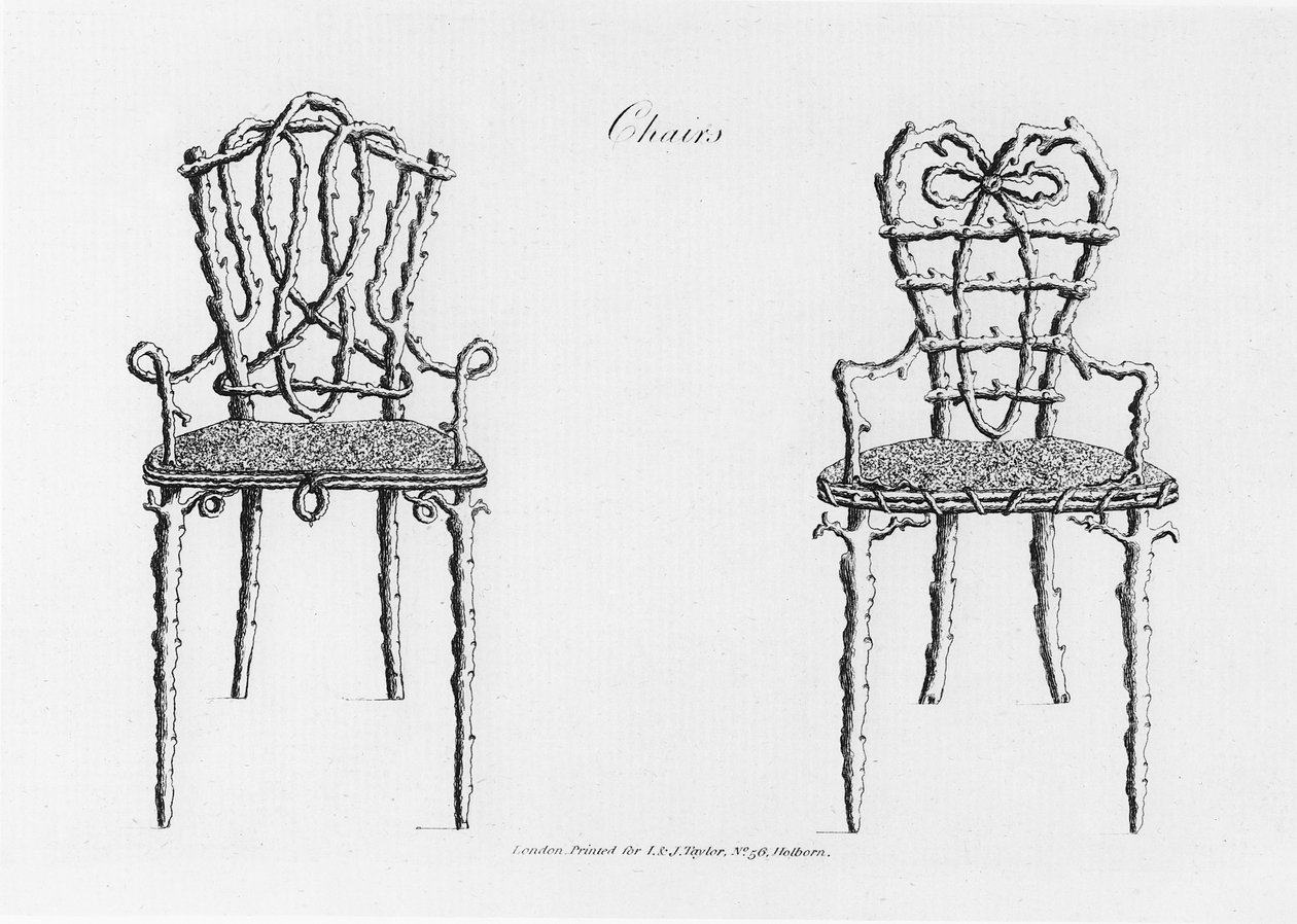 Stole, fra Grotesque Architecture, eller Rural Amusement, af William Wrighte, udgivet 1768 af English School
