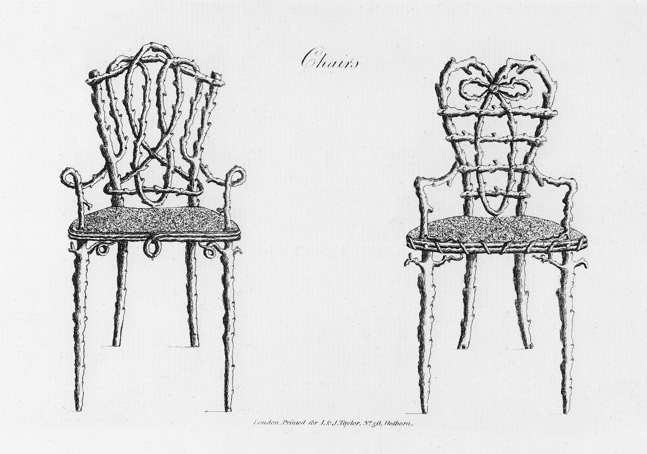 Stole, fra Grotesque Architecture, eller Rural Amusement, af William Wrighte, udgivet 1768 af English School