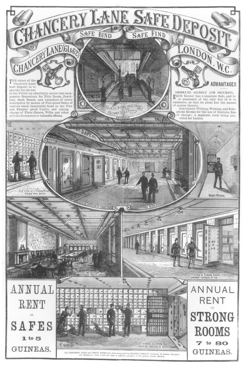 Chancery Lane Safe Deposit, 1886 af English School