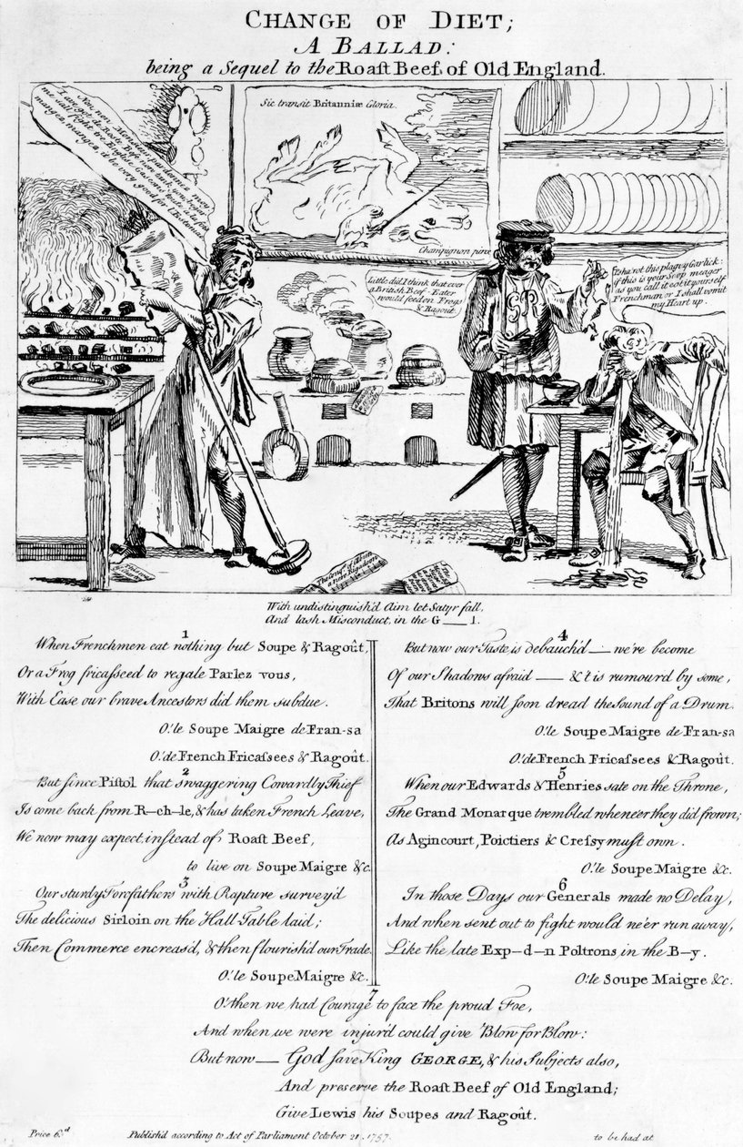 Diætændring, en ballade, 1757 af English School