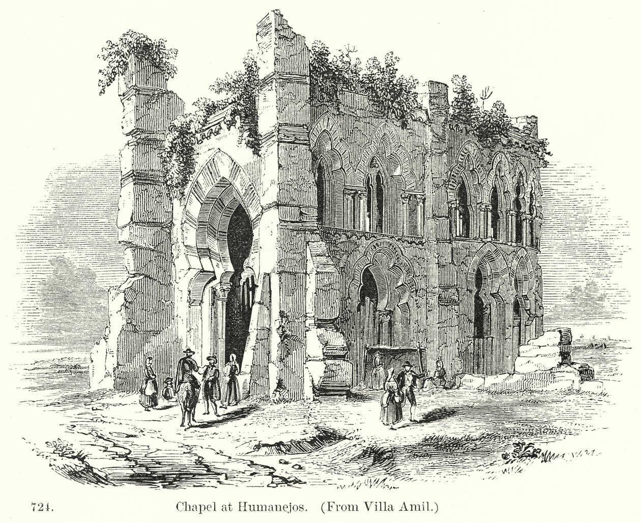 Chapel at Humanejos (engraving) af English School