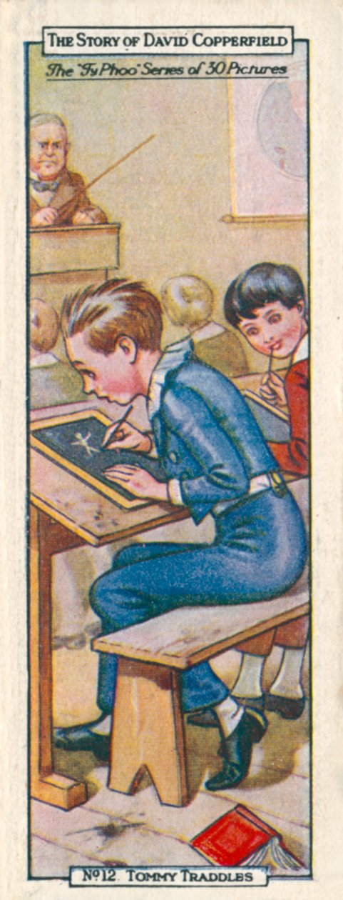 Figurer fra David Copperfield: Tommy Traddles (farvelitografi) af English School