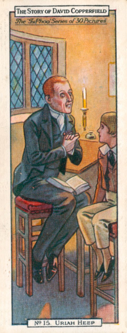 Karakterer fra David Copperfield: Uriah Heep (farvelitografi) af English School