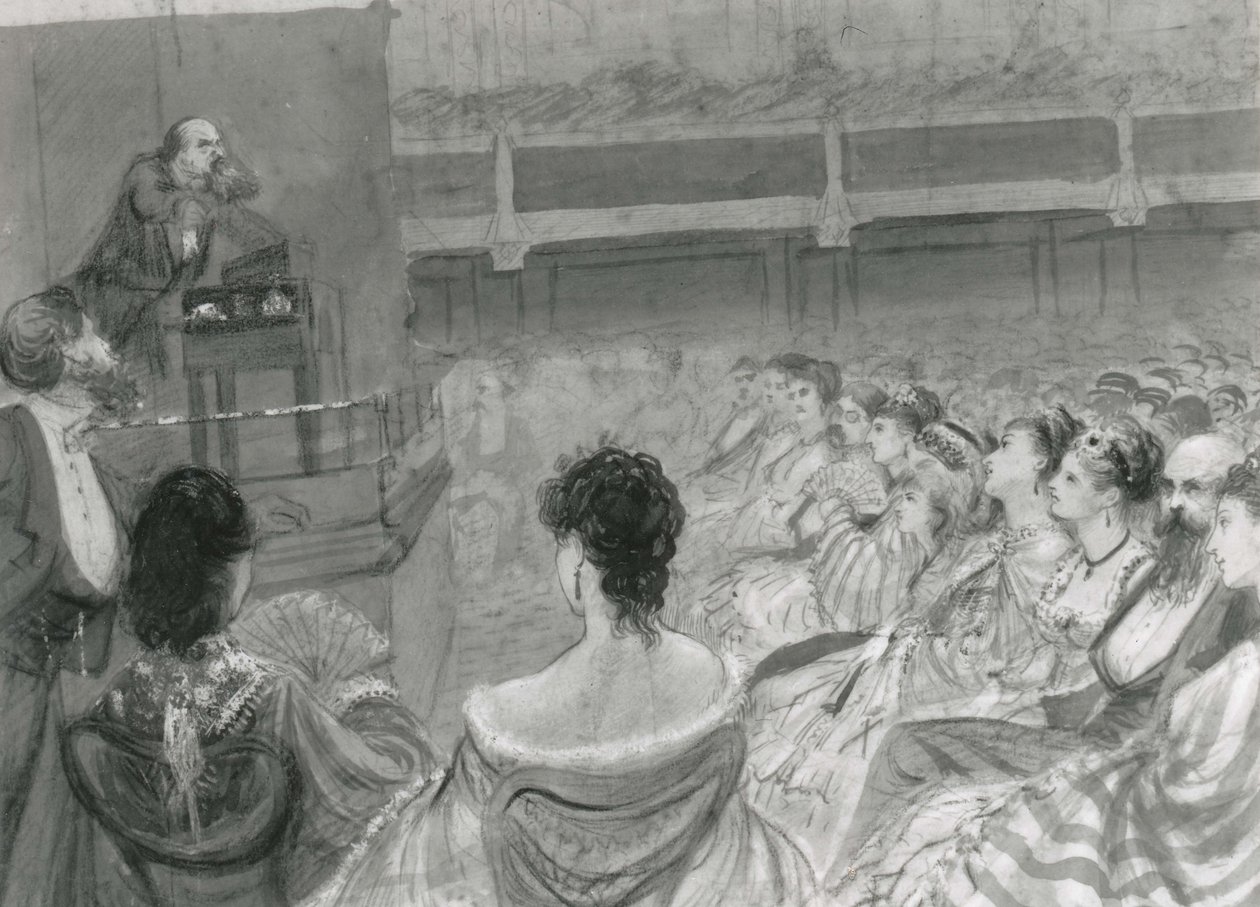 Charles Dickens holder en oplæsning i St. James
