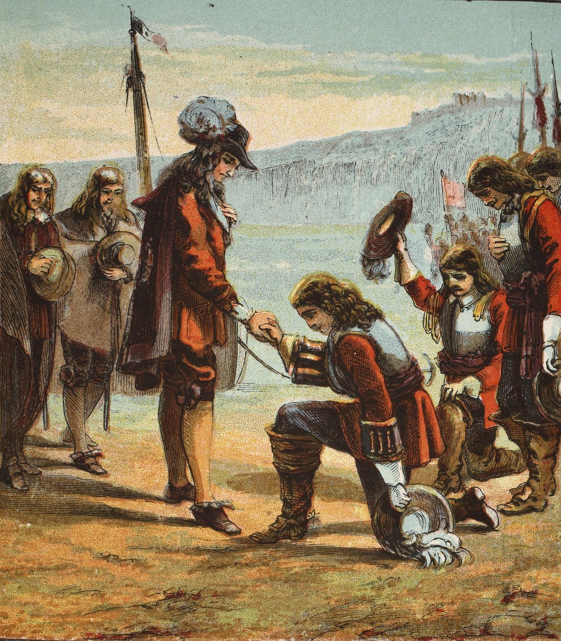 Charles II og general Monk, udgivet. 1890 af English School