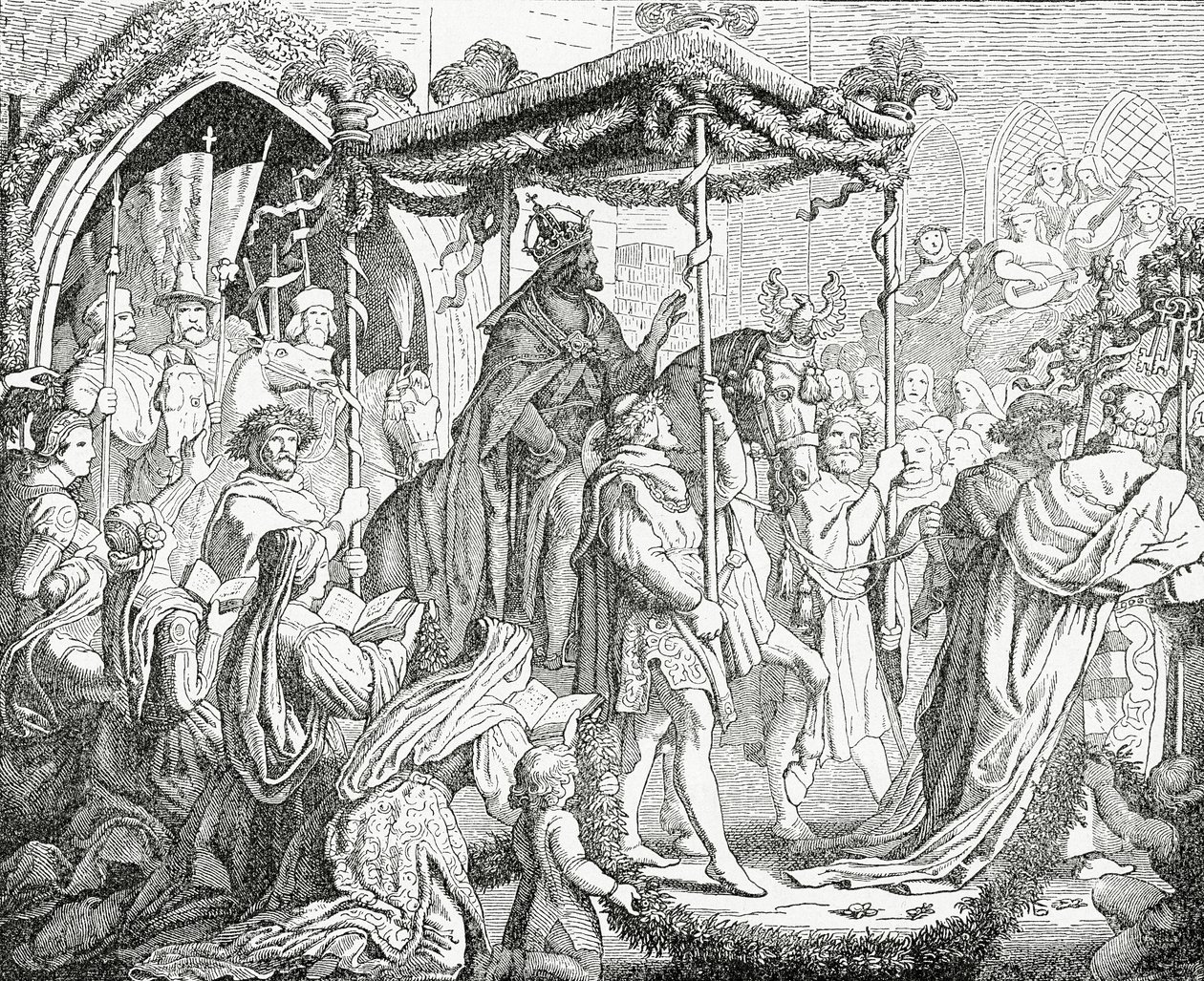 Charles IV, hellig romersk kejser, besøgte pave Urban V i Avignon i 1365, 1882 af English School