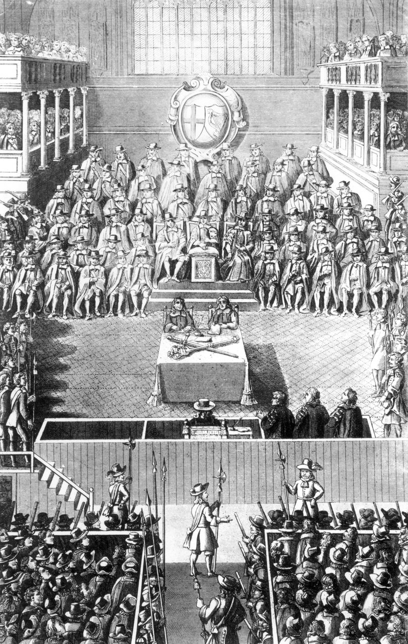 Charles I for High Court of Justice i Whitehall, 27. januar 1649 af English School
