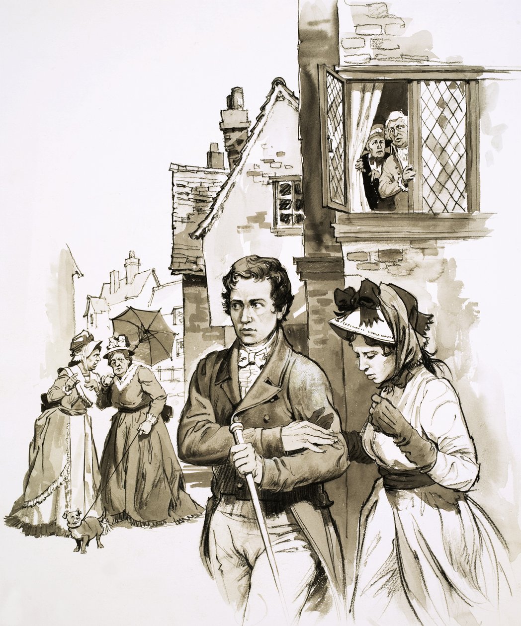 Charles Lamb og hans søster blev drevet fra det ene logi til det andet af lokal sladder af English School