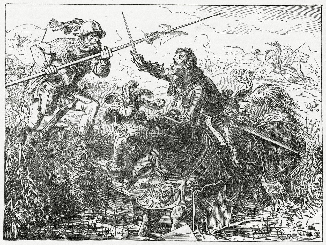 Karl den Dristige, hertug af Bourgogne, i slaget ved Nancy, 5. januar, 1477, 1882 af English School