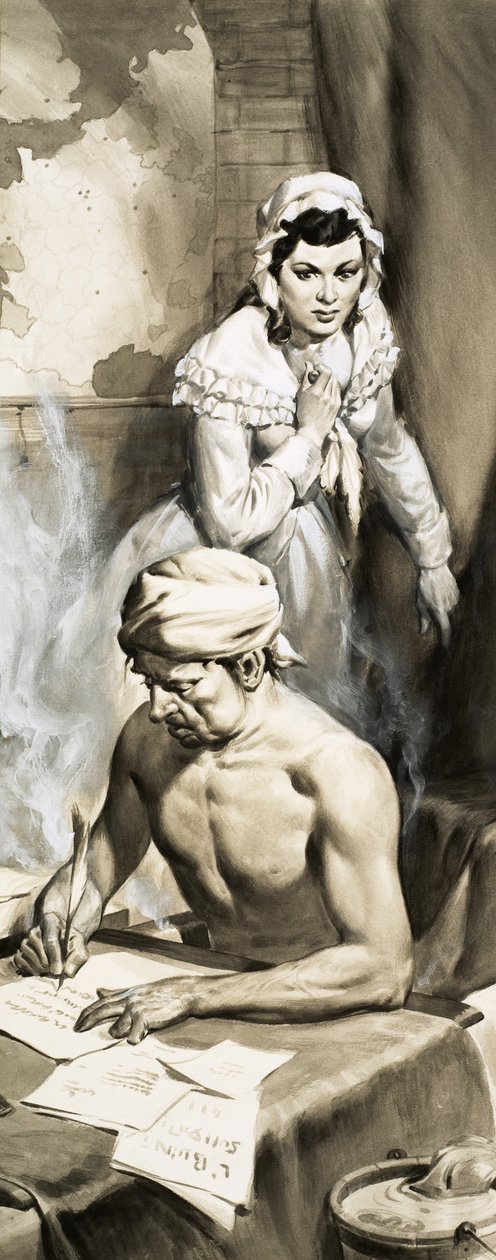 Charlotte Corday på vej til at myrde Jean Paul Marat af English School