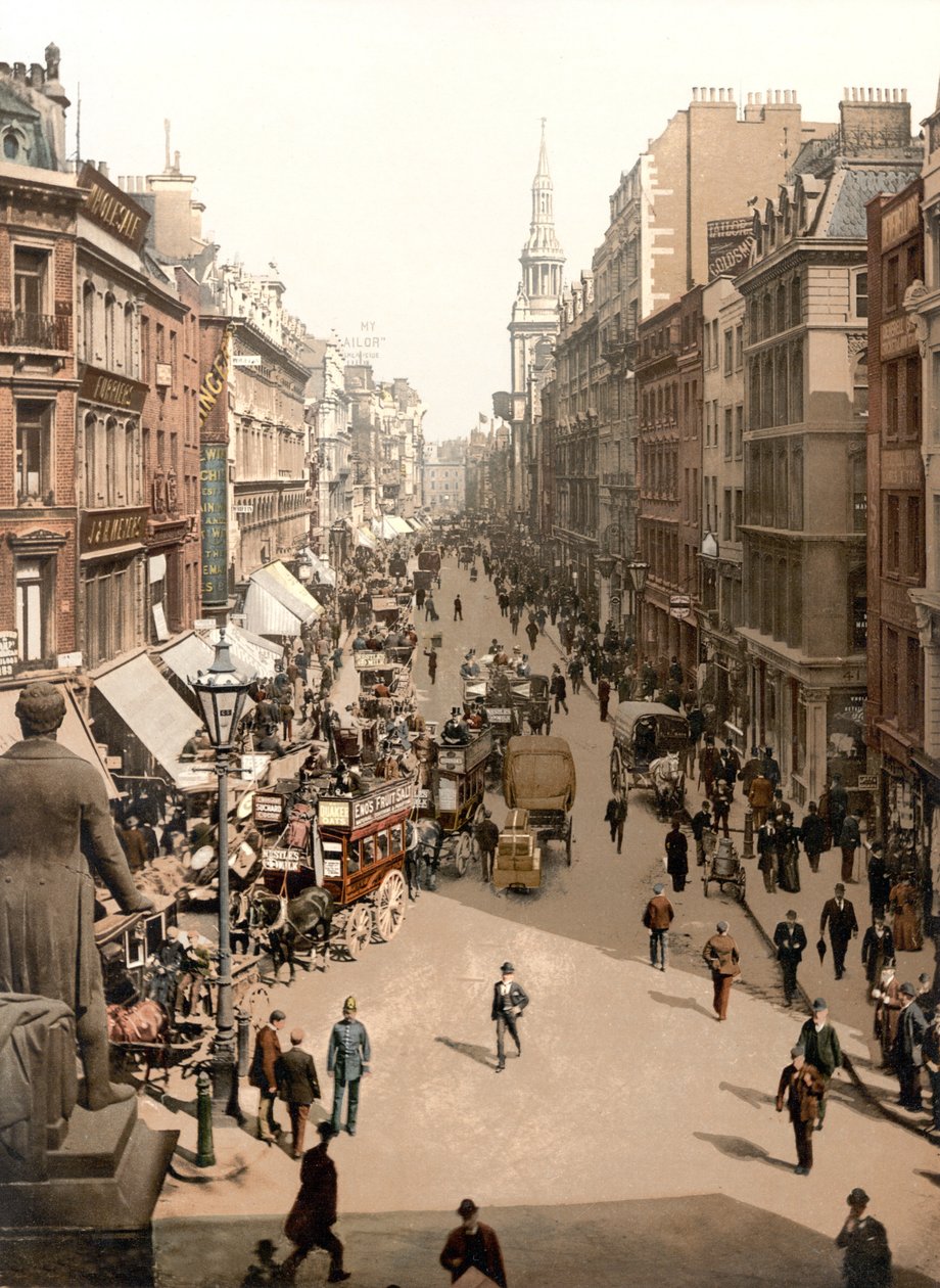 Cheapside, London (håndfarvet foto) af English School