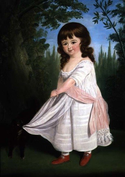 Barn leger med sin hund, ca. 1800 af English School