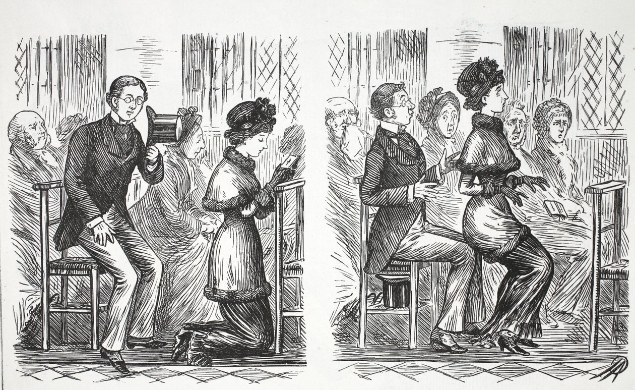 Kirkeskik, illustration fra Punch af English School