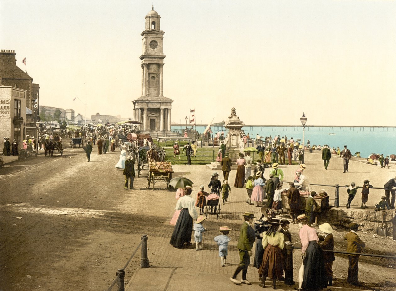 Clock Tower, Herne Bay (håndfarvet foto) af English School