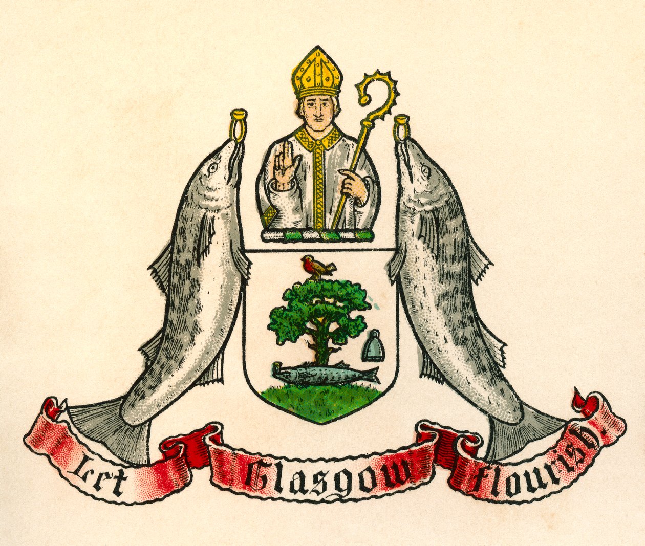 Våbenskjold fra Glasgow, Skotland af English School