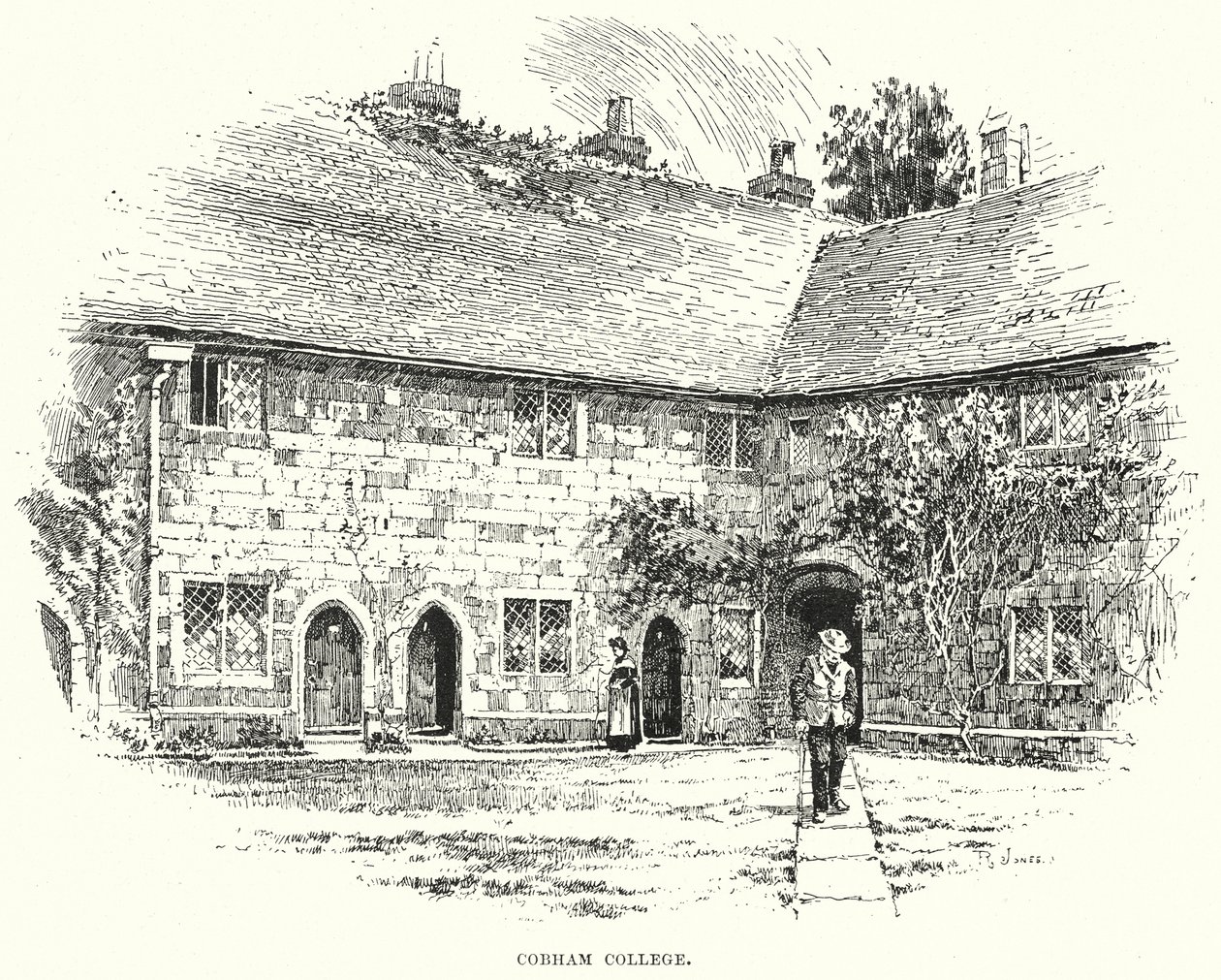 Cobham College (gravering) af English School