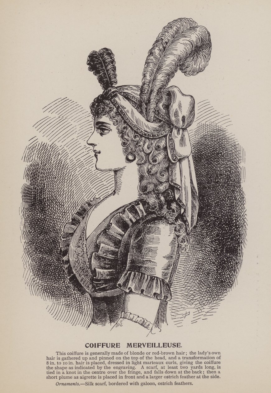 Coiffure Merveilleuse (gravering) af English School