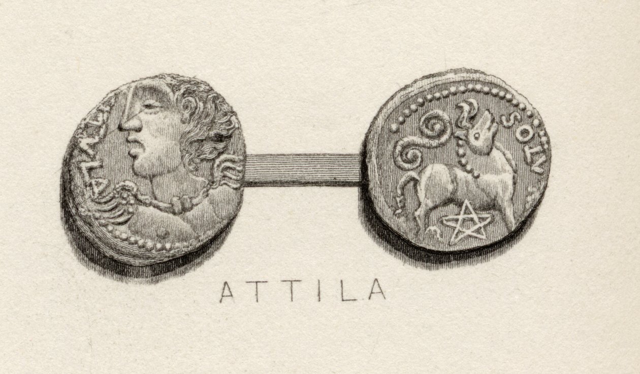 Mønt fra Attila, Hunnernes Konge af English School