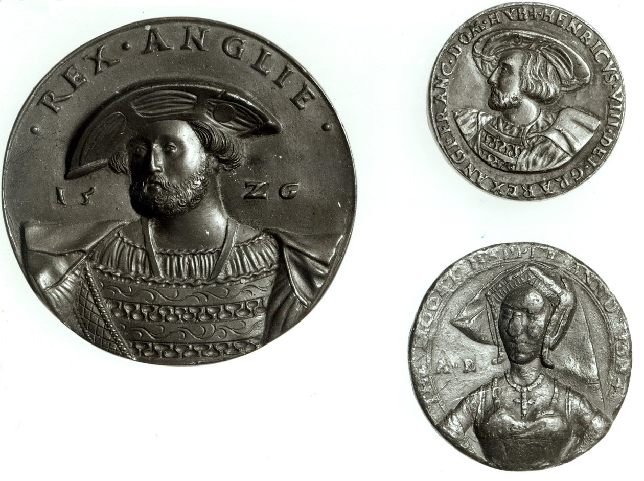 Mønter forestillende Henry VIII og Anne Boleyn (guld) af English School