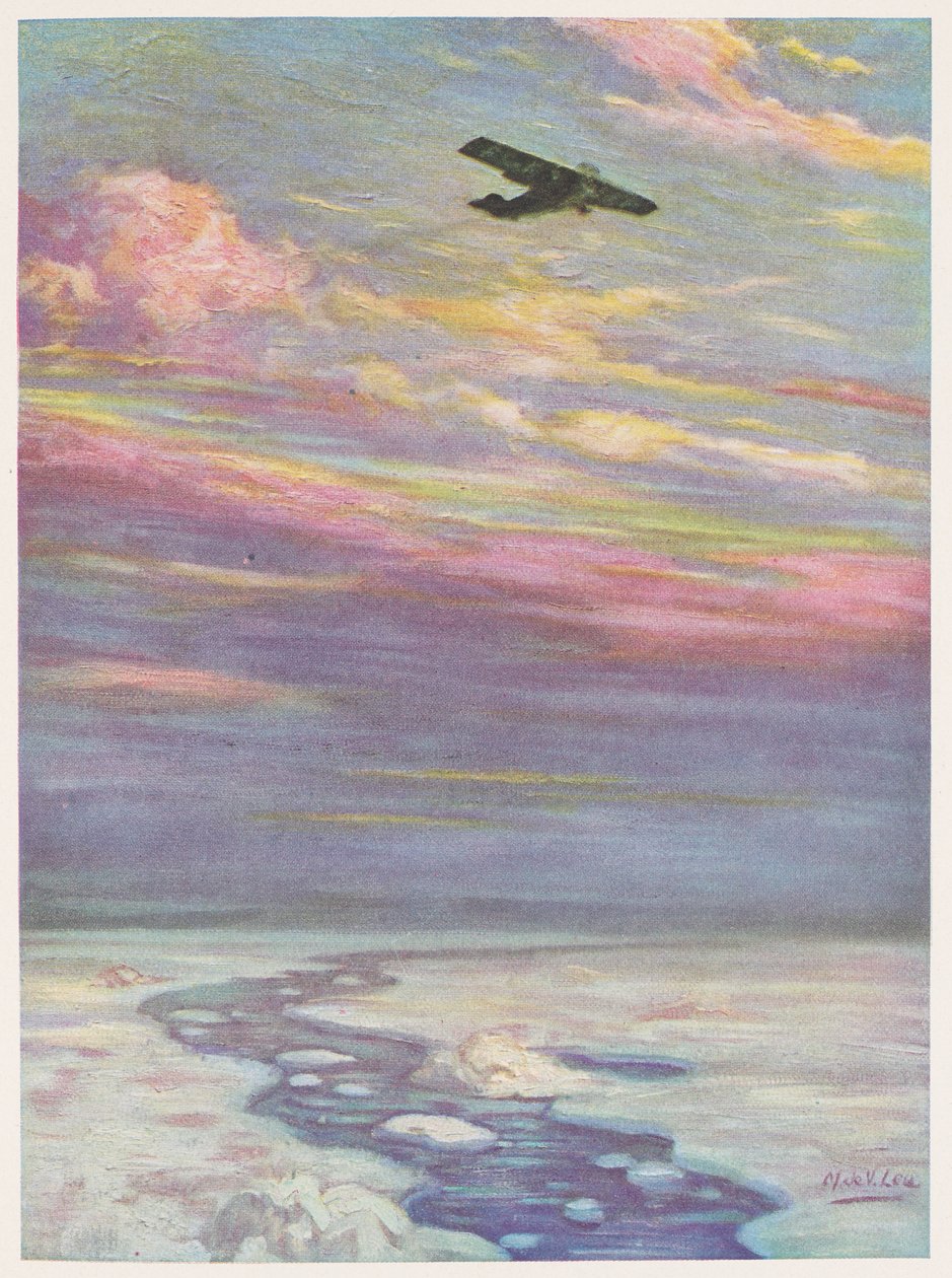 Kommandør Richard E. Byrd flyver over Nordpolen i sit monoplan af English School