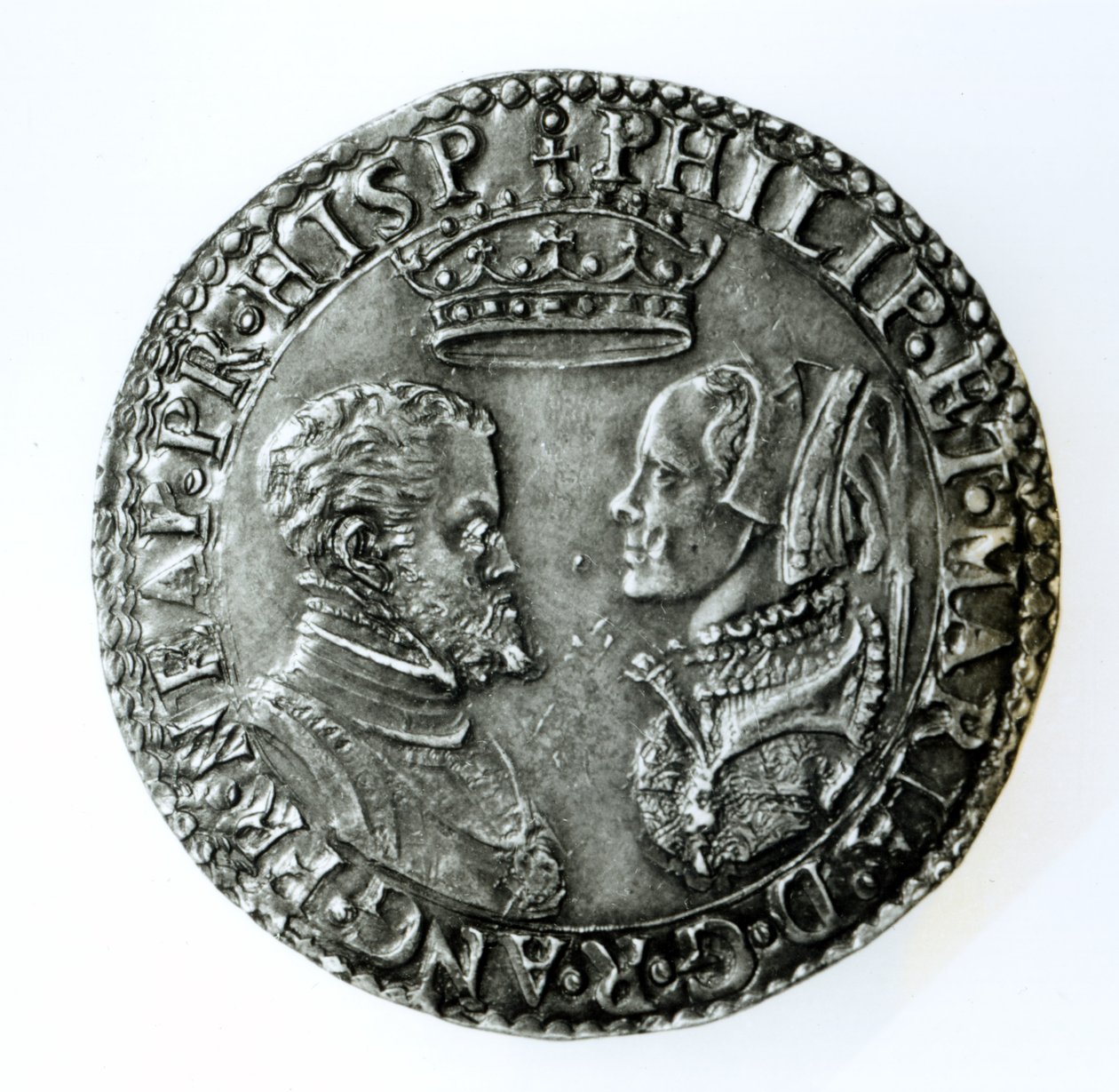 Mindeskilling for ægteskabet mellem Filip II af Spanien (1527-98) og Mary I af England (1516-58) 1554 (sølv) af English School