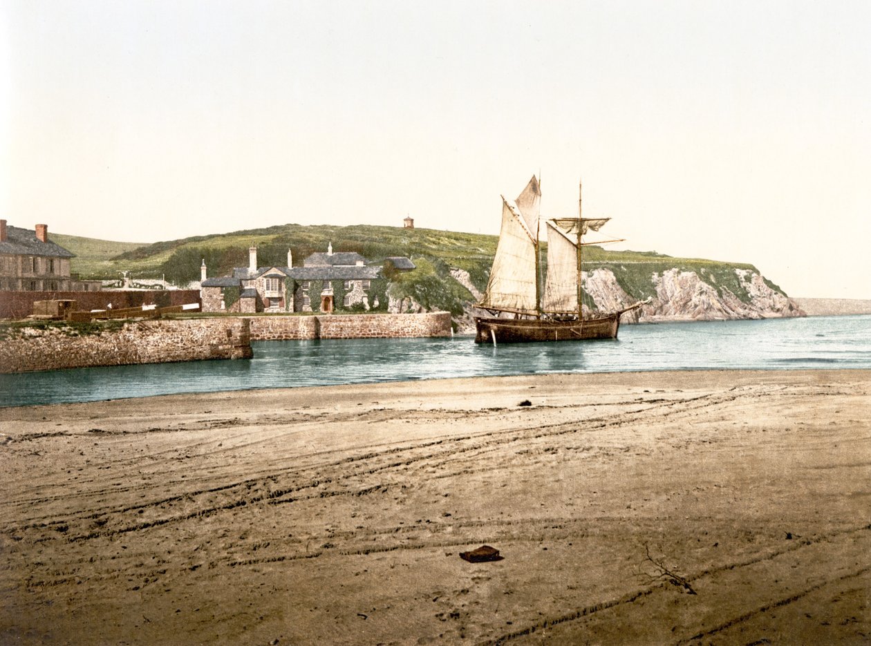 Compass Point, Bude (håndfarvet foto) af English School
