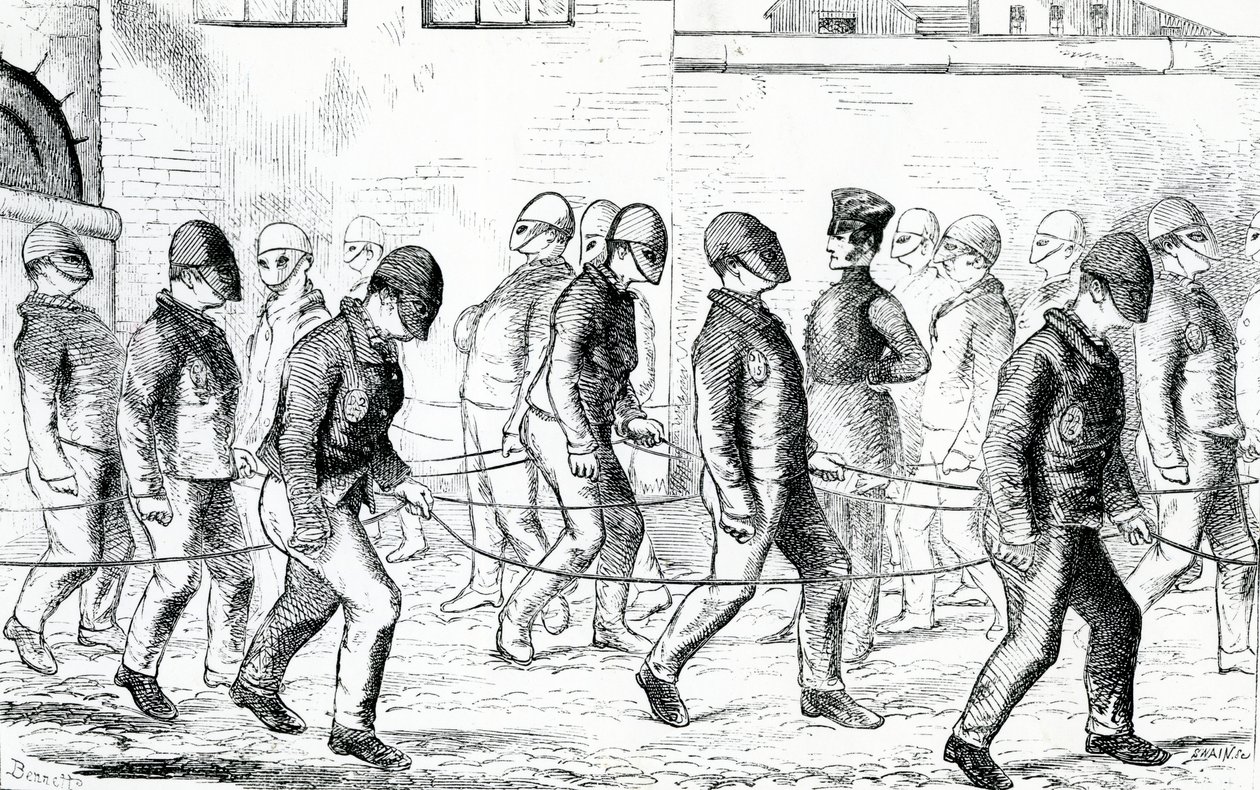 Fange, der træner i Pentonville Prison, fra 