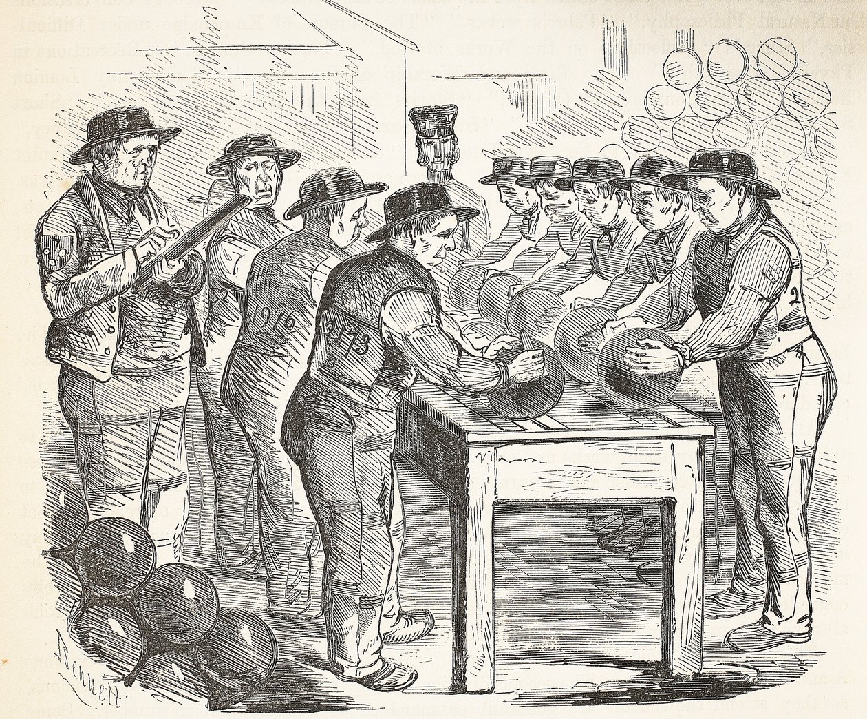 Fangeres skrabeskud, illustration fra The Criminal Prisons of London og Scenes from Prison Life af Henry Mayhew og John Binny, pub. 1862 af English School