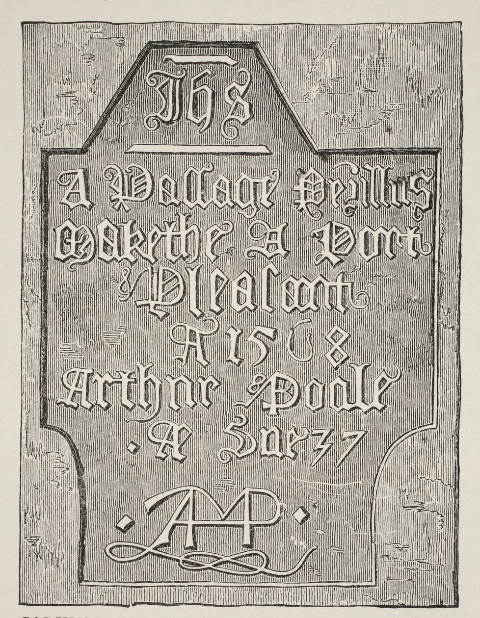 Kopi af en udskæring af Arthur Poole på væggen af hans fængselscelle i Tower, 1568 af English School