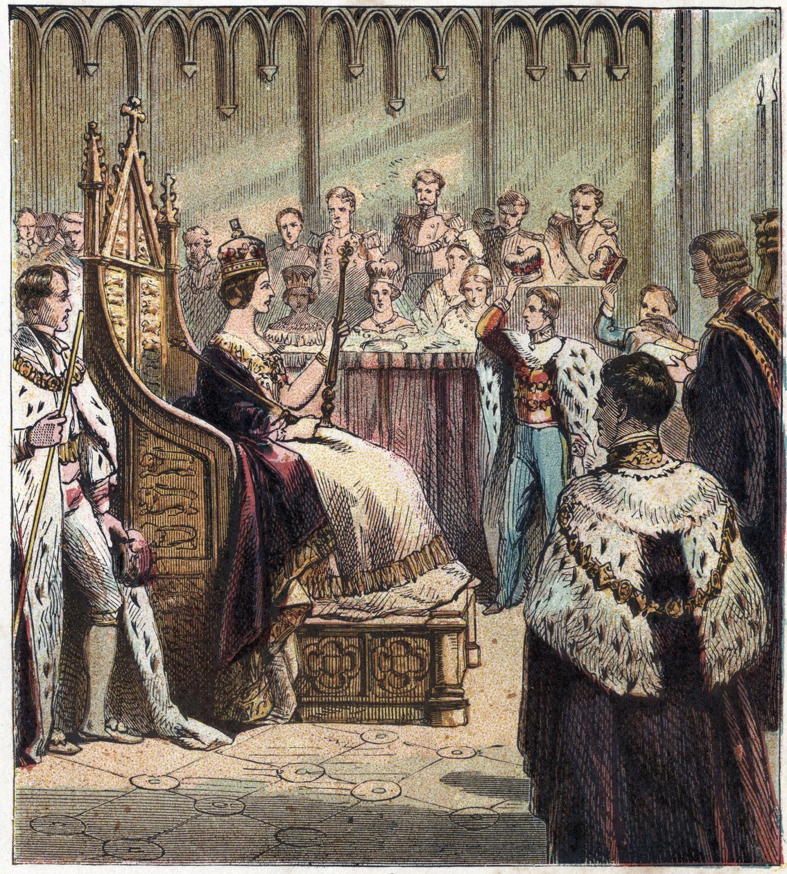 Kroning af dronning Victoria Iere af England, London, Westminster Abbey, 28. juni af English School