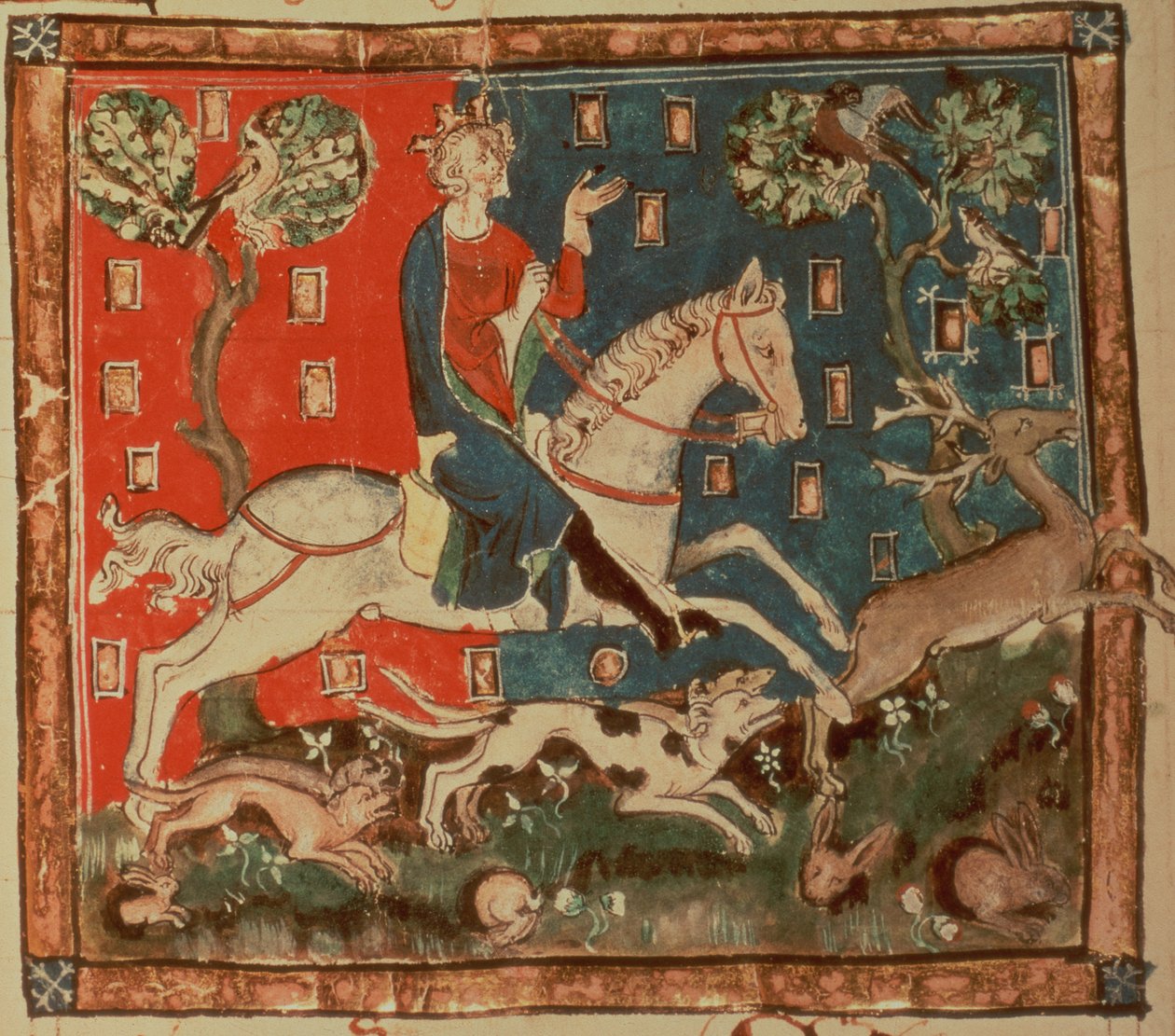 Cott Claud D II f.113 King John jagt, fra 