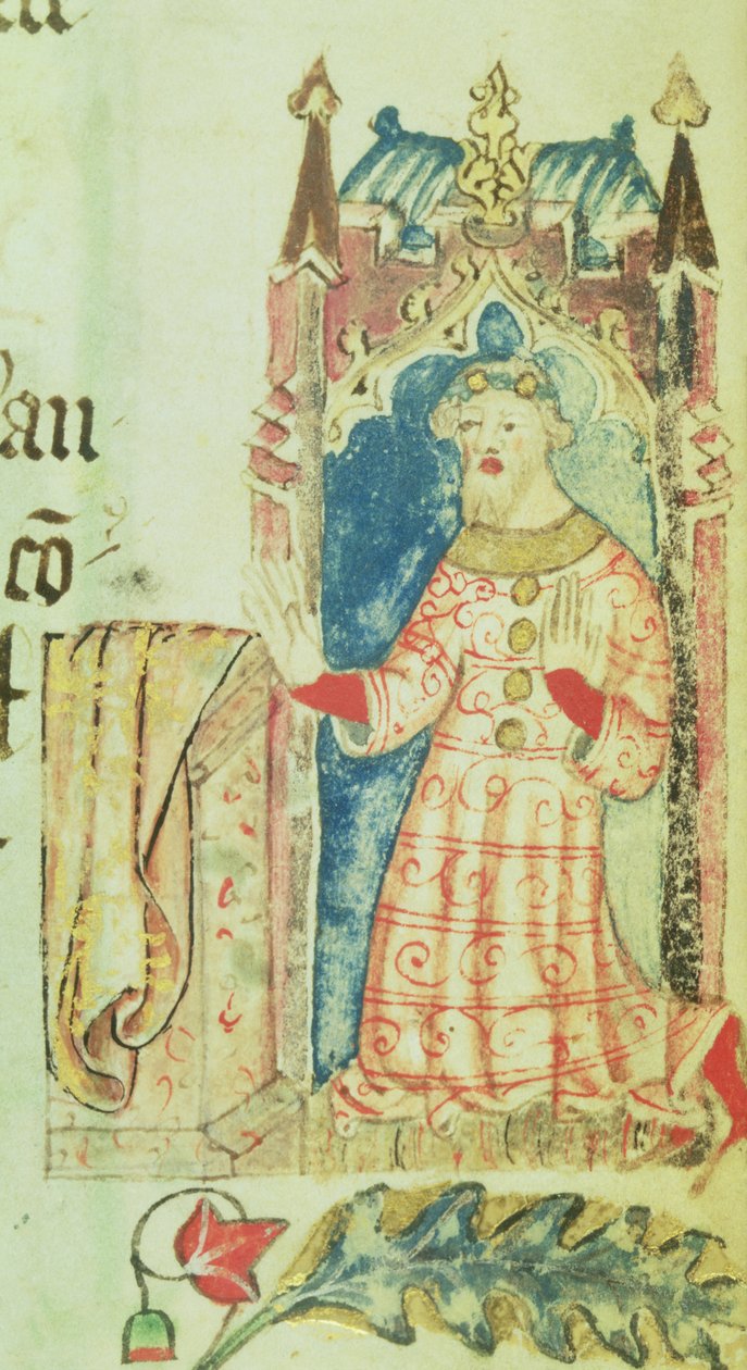 Cott Nero D VII f.7 Portræt af John of Gaunt, hertug af Lancaster, fra Benefactors Book of St. Alban