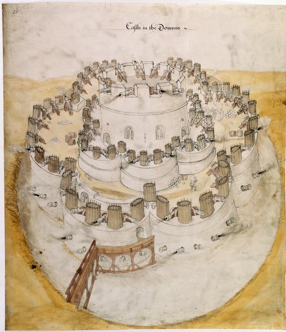 Bomuld Augustus I. i. f.20 Et farvet fugleperspektiv af et 