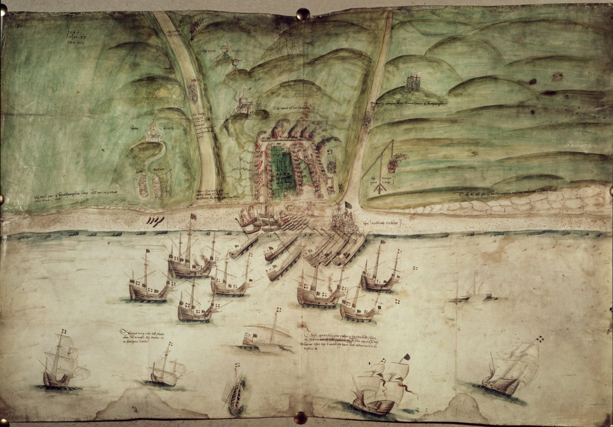 Bomuld Augustus I.i f.18 Plan af Brighton under angreb af English School