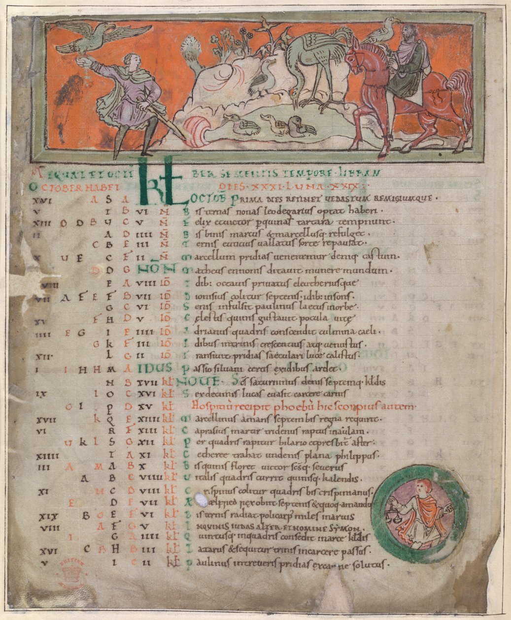 Cotton Tiberius B. V, del 1, f.7v Illustration fra en 