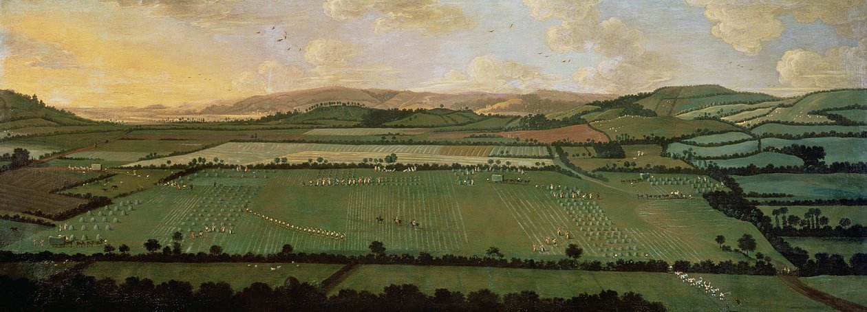 Country Round Dixton Manor, ca. 1725 af English School