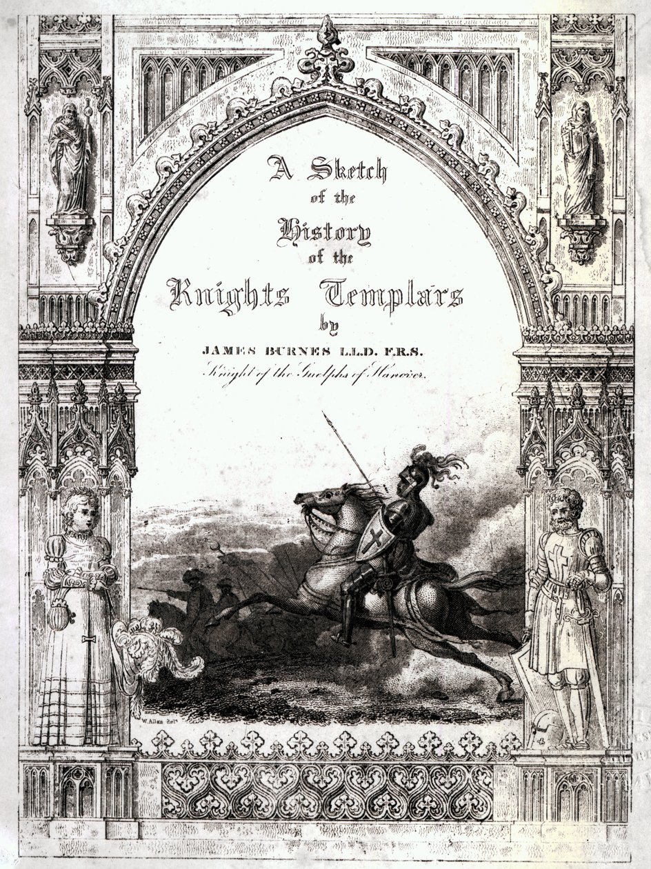 Forside til A Skitse of the History of the Knights Templars, af James Burnes af English School