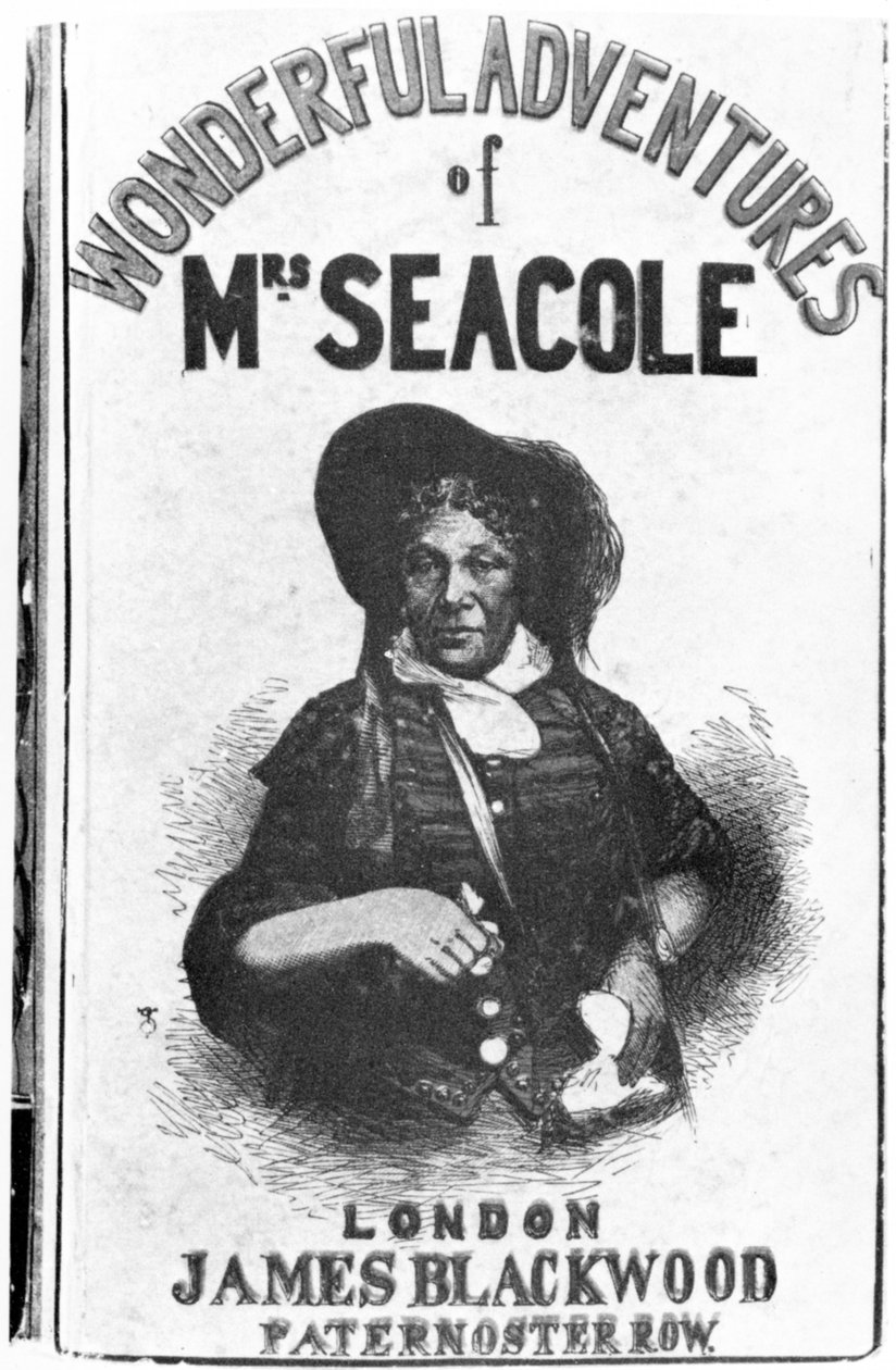 Cover af den første udgave af The Wonderful Adventures of Mrs Seacole, udgivet af James Blackwood fra Paternoster Row, 1857 af English School