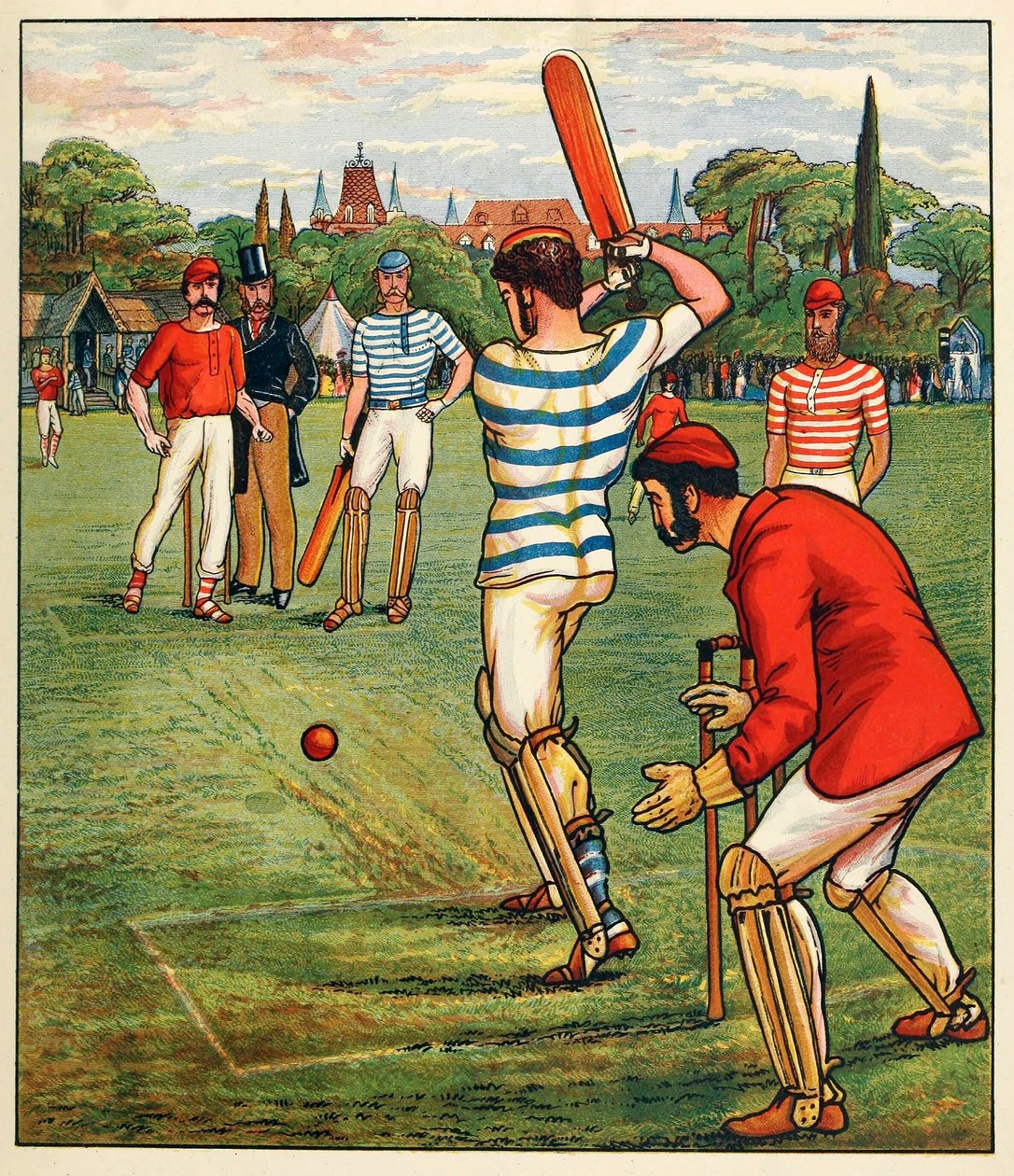 Cricket, fra British Sports and Games, pub. C. 1880. af English School